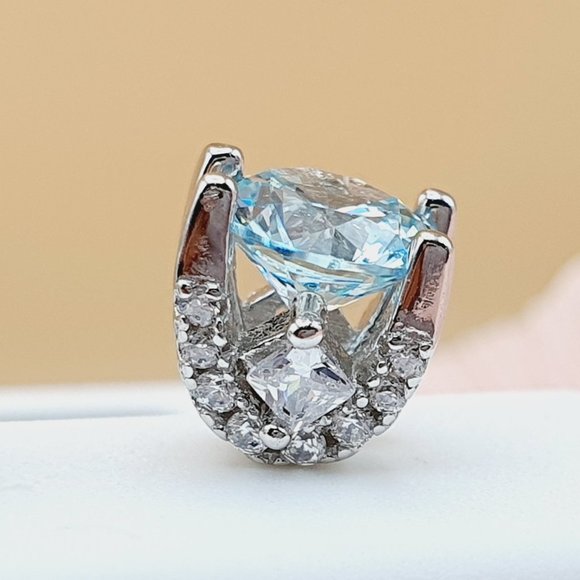 "Birthstone S925 Sterling Silver CZ Stud Earrings for Women/Girl, US19251042 - Picture 3 of 15